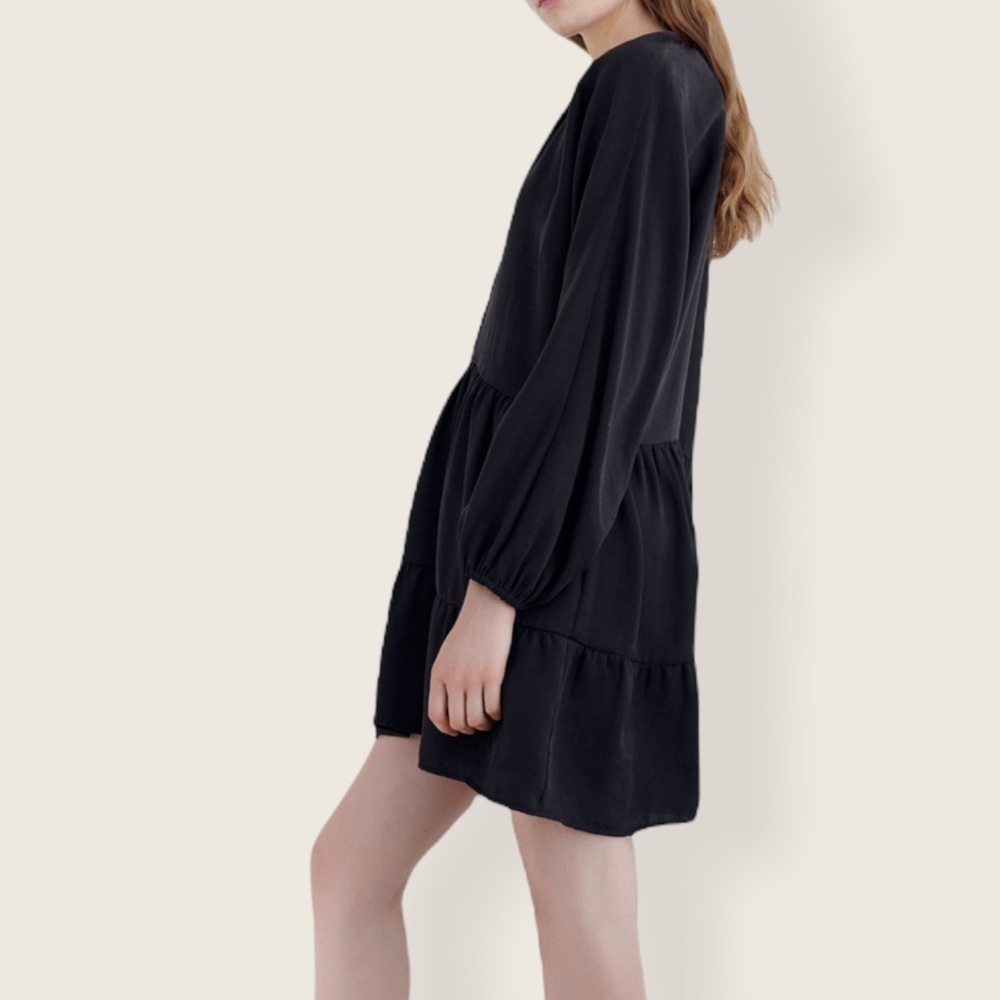 🖤Zara Black Long Sleeve Dress - Picture 4 of 14
